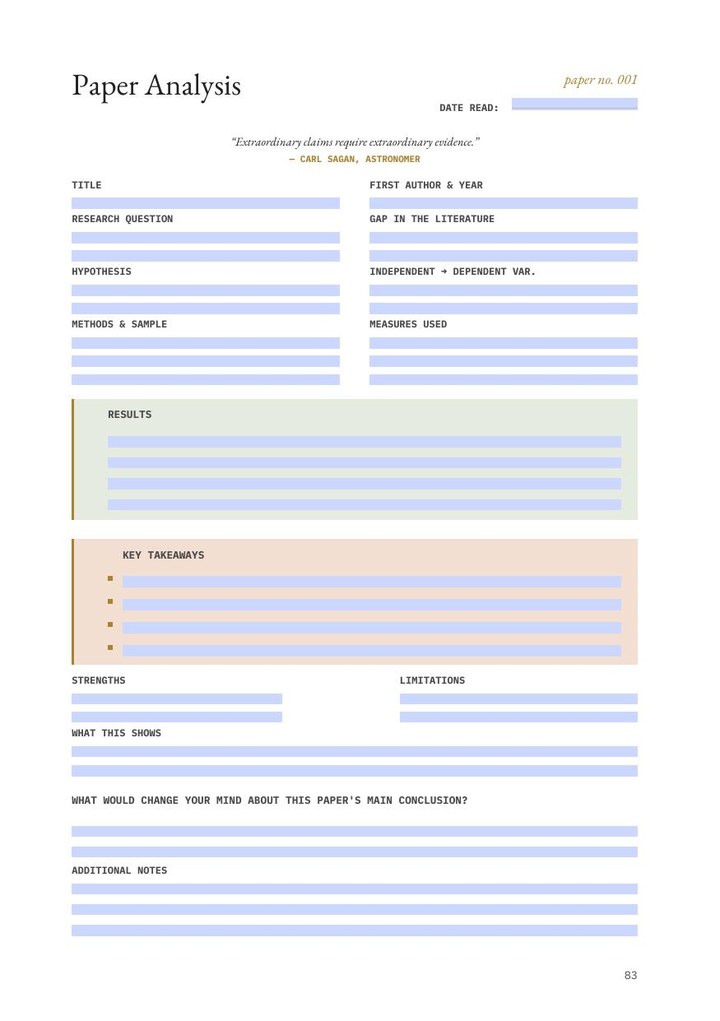 Paper Analysis Template